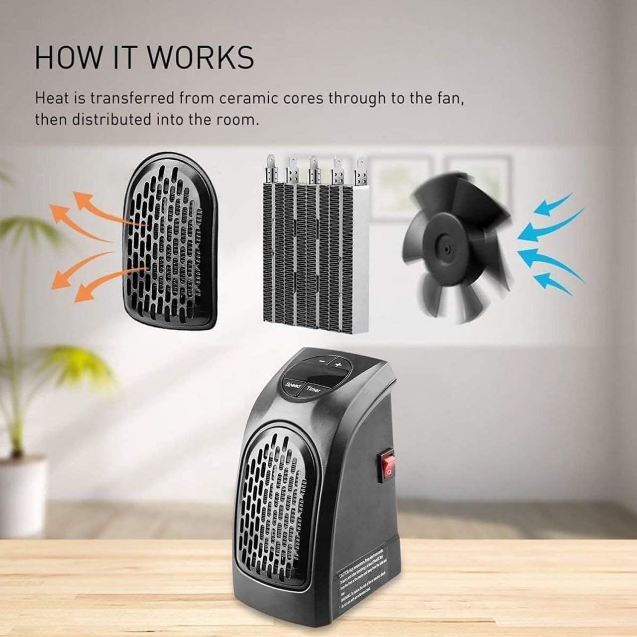 Portable Room Handy Heater For Living Room, Office, Reading Room, Work Space, etc.
