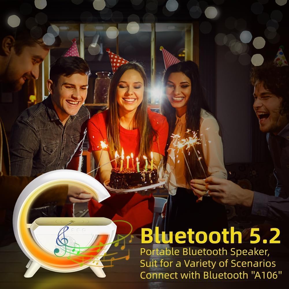 Bluetooth Speaker Lamp-3 in 1 Multi-Function Wireless Fast Charging For Bedroom.