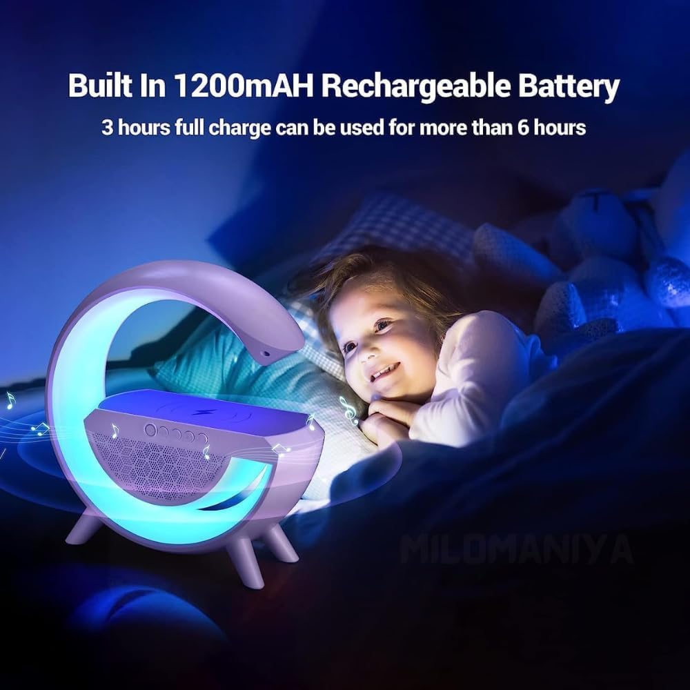 Bluetooth Speaker Lamp-3 in 1 Multi-Function Wireless Fast Charging For Bedroom.