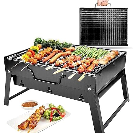 Barbeque Grill - Foldable Barbecue and Tandoor Grill for Camping Hiking Picnic