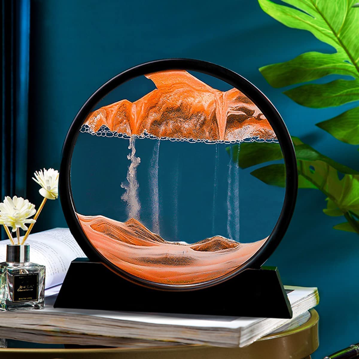 3D Moving Sand Art Picture 5/7inch Hourglass Show Piece For Home Decor, Kids Gift.