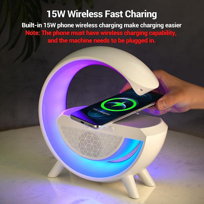Bluetooth Speaker Lamp-3 in 1 Multi-Function Wireless Fast Charging For Bedroom.