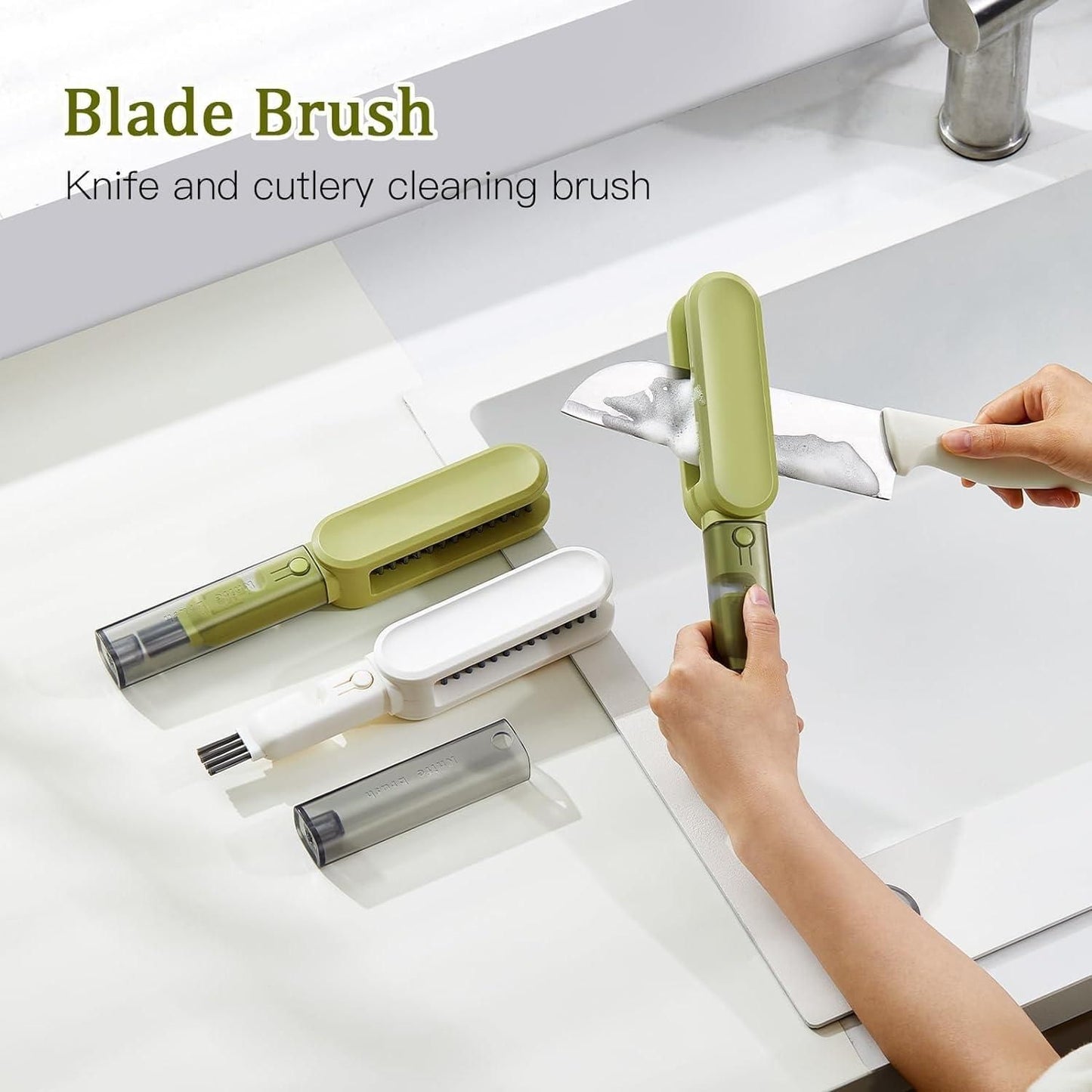 4 in 1 Double-Ended Kitchen Cutlery Cleaner Brush