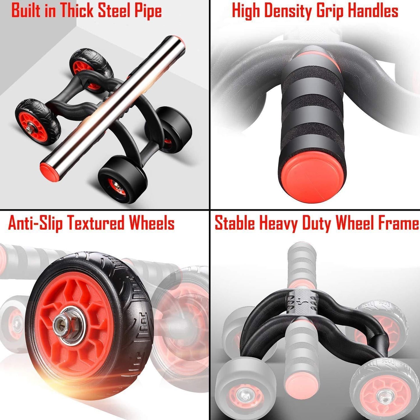 Wheel Ab Roller core Steel Handle With Knee Mat